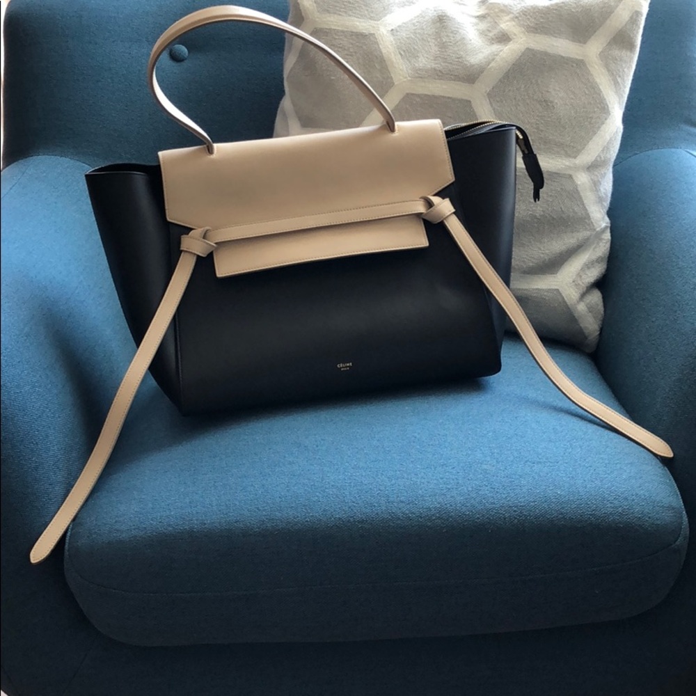 Authentic Celine black cream belt bag